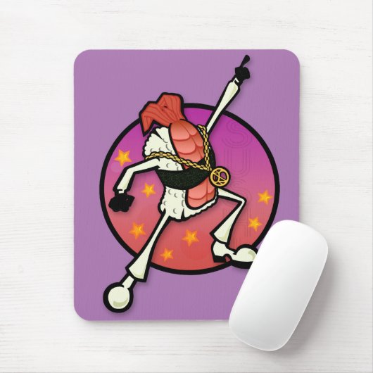 FUNNY CARTOON DISCO SUSHI GRAFIK MOUSE PAD MOUSEPAD (Mit Mouse)