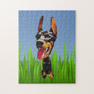Funny Cartoon Doberman Pinscher 252 PC Puzzle