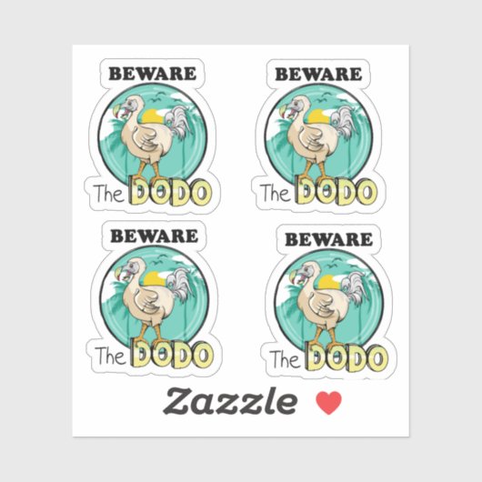 Funny Cartoon dodo Aufkleber (Blatt)