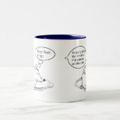 Funny Cartoon Dog Birthday Zweifarbige Tasse (Mittel)