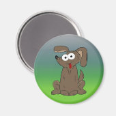 Funny Cartoon Dog Bulging Eyes Magnet (Vorderseite/Rückseite)