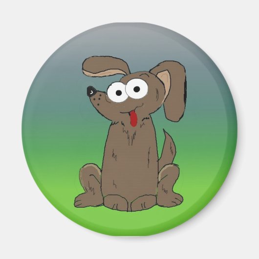 Funny Cartoon Dog Bulging Eyes Magnet (Vorne)
