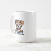 Funny Cartoon Dog Butler Quote Kaffeetasse (Vorderseite Links)