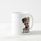 Funny Cartoon Dog Butler Quote Kaffeetasse (VorderseiteRechts)