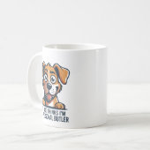 Funny Cartoon Dog Butler Quote Kaffeetasse (Vorderseite Links)