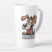 Funny Cartoon Dog Butler Quote Milchtasse (Rechte Ecke)