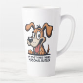 Funny Cartoon Dog Butler Quote Milchtasse (Rechts)