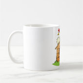 Funny Cartoon Dog Cat and Chicken on Doghouse Kaffeetasse (Links)