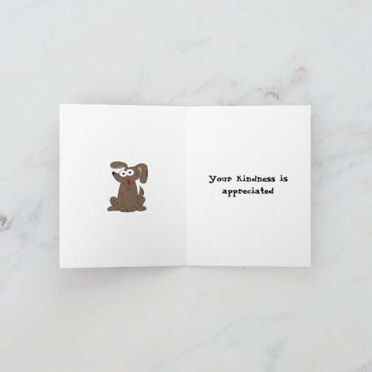 Funny Cartoon Dog Danke (Innenseite)