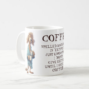Funny Cartoon Dog Kaffee kopiert rückwärts Kaffeetasse