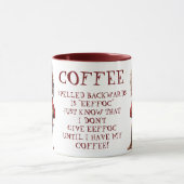 Funny Cartoon Dog Kaffee kopiert rückwärts Tasse (Zentrum)