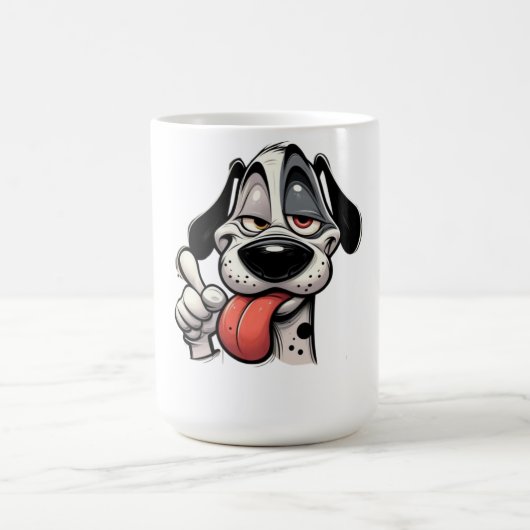 funny cartoon dog mug with tongue out kaffeetasse (Mittel)