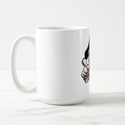 funny cartoon dog mug with tongue out kaffeetasse (Links)