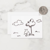 Funny Cartoon Dog Under Tree Drawing Mitteilungskarte (Vorderseite/Rückseite Beispiel)