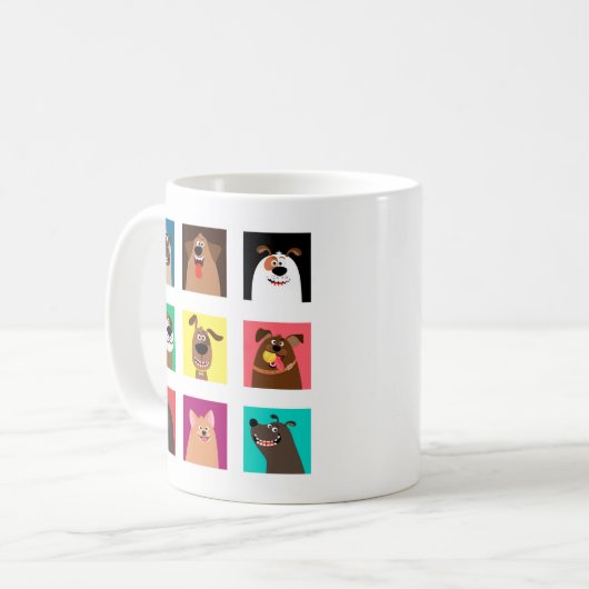 Funny Cartoon Dogs Kaffeetasse (Vorderseite Links)