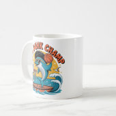 Funny Cartoon Dolphin Dunking Basketball Afro Kaffeetasse (Vorderseite Links)
