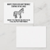 Funny Cartoon Donkey Bad Parkschein Hinweiskarte (Vorne/Hinten)