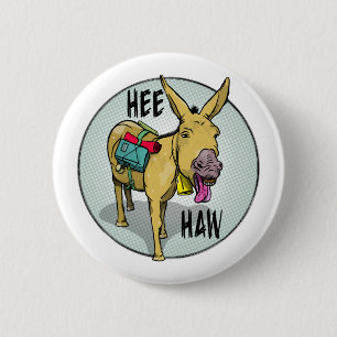 FUNNY CARTOON DONKEY HEE BUTTON