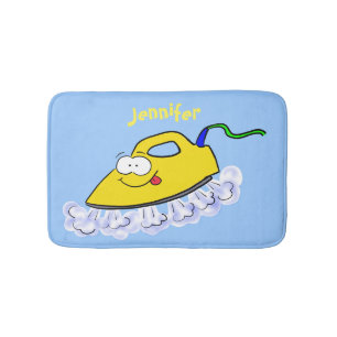 Funny Cartoon Eisen Wäsche Illustration Badematte