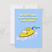 Funny Cartoon Eisen Wäsche Illustration Einladung (Rückseite)