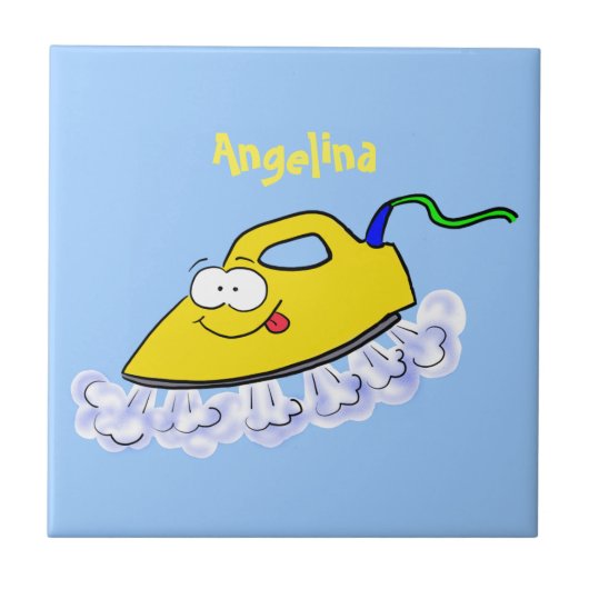 Funny Cartoon Eisen Wäsche Illustration Fliese (Vorderseite)