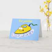 Funny Cartoon Eisen Wäsche Illustration Karte (Gelbe Blume)