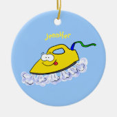 Funny Cartoon Eisen Wäsche Illustration Keramik Ornament (Vorne)