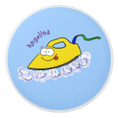 Funny Cartoon Eisen Wäsche Illustration Keramikknauf (Vorderseite)