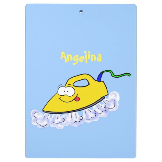 Funny Cartoon Eisen Wäsche Illustration Klemmbrett (Rückseite)