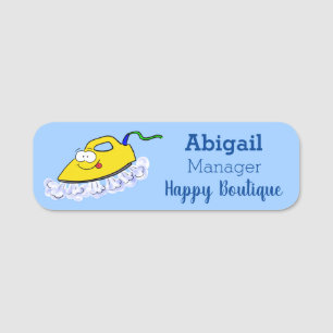 Funny Cartoon Eisen Wäsche Illustration Namensschild