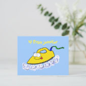 Funny Cartoon Eisen Wäsche Illustration Postkarte (Stehend Vorderseite)