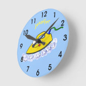 Funny Cartoon Eisen Wäsche Illustration Runde Wanduhr (Winkel)