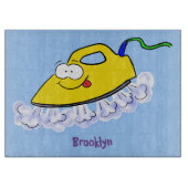 Funny Cartoon Eisen Wäsche Illustration Schneidebrett (Vorderseite)