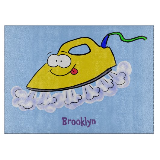 Funny Cartoon Eisen Wäsche Illustration Schneidebrett (Vorderseite)