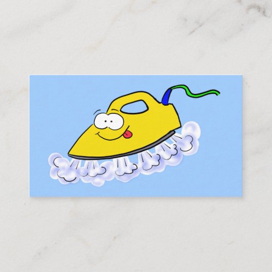 Funny Cartoon Eisen Wäsche Illustration Visitenkarte (Rückseite)