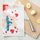 Funny Cartoon Engel Geschenk für Sie Geschirrtuch (Viertel Falte)
