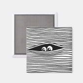 Funny Cartoon Eyes sieht unsichtbar Magnet (Vorderseite/Rückseite)