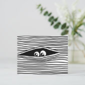 Funny Cartoon Eyes sieht unsichtbar Postkarte (Stehend Vorderseite)