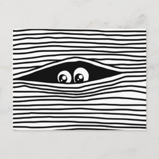 Funny Cartoon Eyes sieht unsichtbar Postkarte