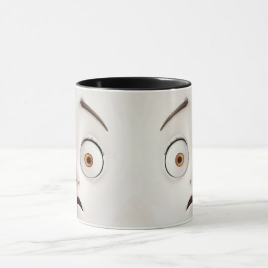 Funny Cartoon Face 3-D Wrap Tasse (Zentrum)