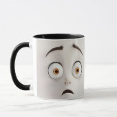 Funny Cartoon Face 3-D Wrap Tasse (Links)