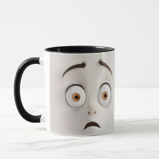 Funny Cartoon Face 3-D Wrap Tasse (Links)