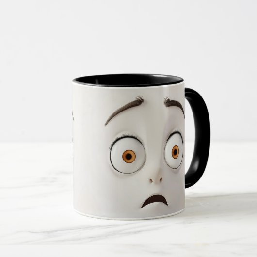 Funny Cartoon Face 3-D Wrap Tasse (VorderseiteRechts)