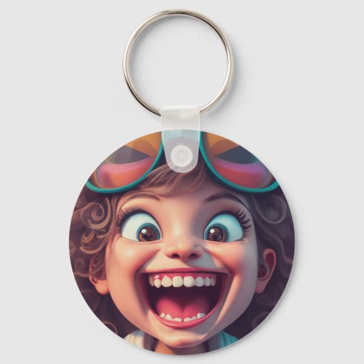 Funny Cartoon face Schlüsselanhänger (Vorderseite)
