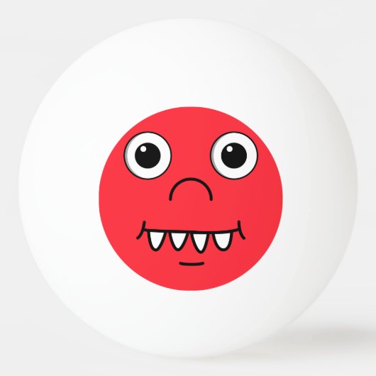 Funny Cartoon face Tischtennisball (Rückseite)