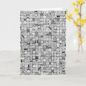 Funny Cartoon Faces Squares Karte (Gelbe Blume)