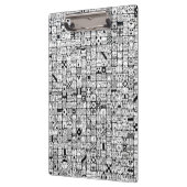 Funny Cartoon Faces Squares Klemmbrett (Links)