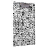 Funny Cartoon Faces Squares Klemmbrett (Rechts)