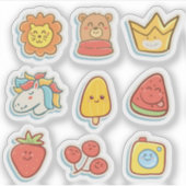 Funny Cartoon farbiger Aufkleber Set (Vorderseite)