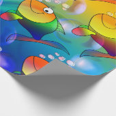Funny Cartoon Fish Geschenkpapier (Ecke)